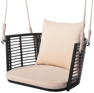 KOMFOTTEU Hängesessel Hängestuhl, aus Rattan & Metallrahmen,bis 180kg belastbar