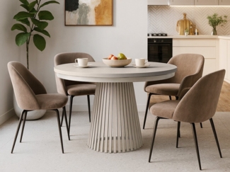 Beautysofa Esstisch Lumi im Loft-Stil, ausziehbar Ø 100–180 cm (hitze- und verfärbung beständig, Metallbeinen), verschiedene Farben