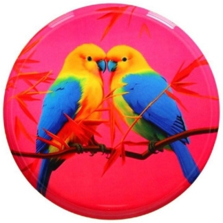 Giftcompany Getränkeuntersetzer Dekotablett Love Trays Vögel Pink (17,7cm)