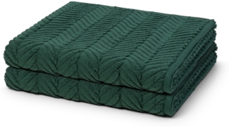 Ross Sensual Skin Zopf 2 tlg. Frottier-Set - 2 X Duschtuch (75 X 140cm) - 500 g/m2 - Moosgrün
