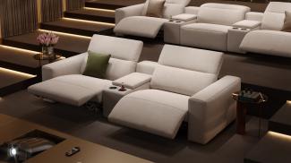 Sofanella Kinocouch LENOLA Stoffsofa Homecinema 2-Sitzer in Cognac XL: 260 Breite x 109 Tiefe