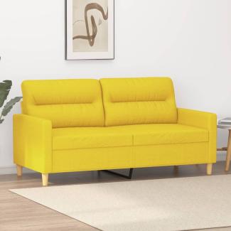 vidaXL 2-Sitzer-Sofa Hellgelb 140 cm Stoff 359240