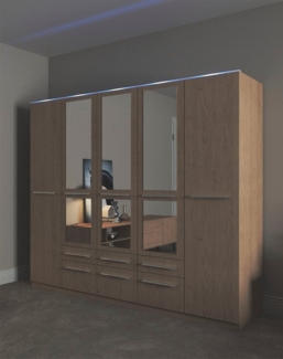 priess Kleiderschrank Schrank Garderobe Wäscheschrank Barcelona in 5 Breiten viel Stauraum, geräumige Schubkästen, mit Spiegel, MADE IN GERMANY