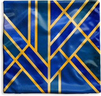 MuchoWow Dekokissen Gold - Blau - Design - Luxus, Kissenbezüge, Kissenhülle, Deko Kissenbezug, Kissen, 40x40 cm