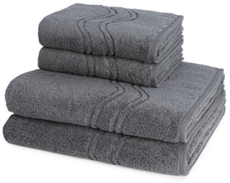 ROSS Handtuch Set Cashmere feeling, Walkfrottee (Spar-Set, 4-St), 2 X Handtuch 2 X Duschtuch - im Set - Baumwolle - Saugstark