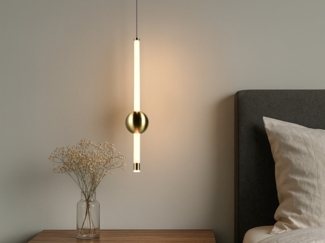 Moderne LED Pendelleuchte MELITA 1-flammig, dimmbar, Metall Messing Ø 13cm