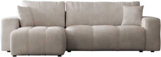 Mirjan24 'Furyn' Ecksofa mit Bettkasten und Schlaffunktion, L-Form, dunkelbeige, 244 x 145 x 82 cm