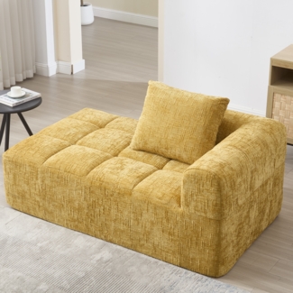 LVHOM Chaiselongue Schlafsofa mit Kissen, Lounge Sessel Relaxsessel Einzelsessel mit Seitentasche, Sofa Schlaffunktion, Sessel für Wohnzimmer