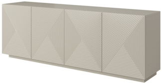 Lomadox Sideboard ADARE-141, 200 cm breit, kaschmir mit gerillter Front