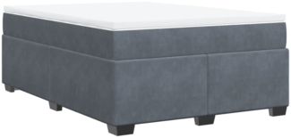 vidaXL Boxspringbett mit Matratze Dunkelgrau 140x190 cm Samt 3285282