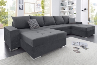 COLLECTION AB Wohnlandschaft Josy XXL U-Form, B: 333 cm, mit 2 Recamieren 77 & 97 cm, mit Bettfunktion, Bettkasten & 2 Zierkissen, Federkern