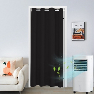 BTTO V&G Türvorhang Thermo Gardinen Vorhang Blickdicht ösen 6 Farben, 3 Größen, Verdunkelungsvorhang 132x203cm/132x244cmThermovorhang