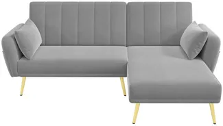 Ecksofa mit Relaxfunktion, L-Form, Schlafsofa mit Verstellbarer Rückenlehne, Polstersofa, Loungesofa, Samtbezug
