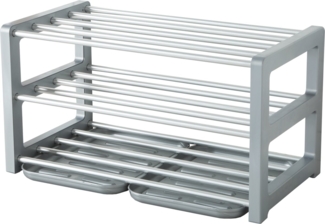 Ruco Schuhregal, mit Schmutzauffangschalen, Aluminium, bis zu 9 Paar Schuhe