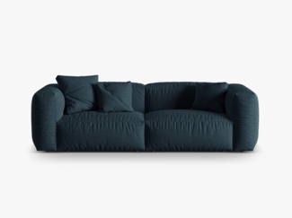 Micadoni Sofa Martina 3-Sitzer Strukturierter Stoff Jeansblau
