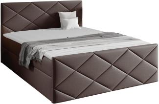 Mirjan24 Boxspringbett Alpiry, Dunkelbraun, 180x200 cm, Webstoff