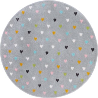 HANSE Home Kinderteppich Adventures Little Hearts, rund, Höhe: 7 mm, Spielteppich, fest, Kinderzimmer, Kurzflor, Spielunterlage