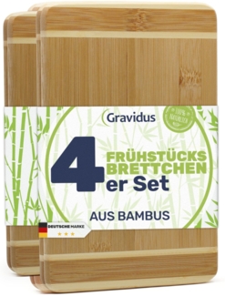 Bambus Frühstücksbrettchen Schneidebretter Set 4