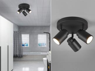 TRIO Leuchten LED Deckenstrahler, Dimmfunktion, LED wechselbar, Warmweiß, Badezimmer-lampen Decke, Bad-lampen für Gäste WC & Treppenhaus, Ø20cm