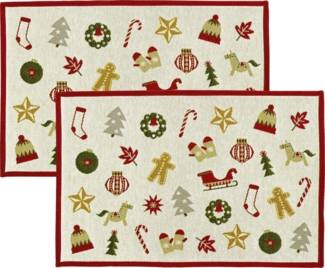 sander table + home Platzset Tischset "X-Mas Wonders" 2er-Pack, Gobelin Motiv