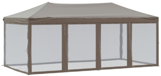 vidaXL Partyzelt Faltbar mit Seitenwänden Taupe 3x6 m 93554