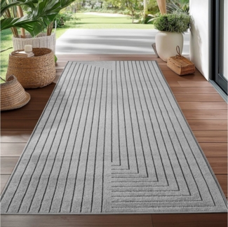 Ayyildiz Teppiche Outdoorteppich NOVA 1202, rechteckig, Höhe: 5 mm, Läufer, In und Outdoor, Hoch Tief Effekt, Wohnzimmer, Aussenbereich