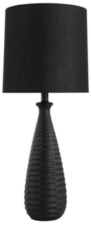 HOME DELUXE Große Tischlampe mit Stoffschirm MELVA - Schwarz