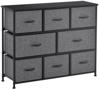HOMCOM Kommode Aufbewahrungsschrank mit Griffen, Metallgestell, Modern-Design (Sideboard, 1 St, Kommodenschrank), für Schlafzimmer, Wohnzimmer Dunkelgrau