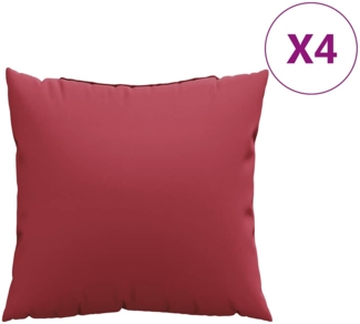 vidaXL Sofakissen 4 Stk. Weinrot 40x40 cm Stoff 377749