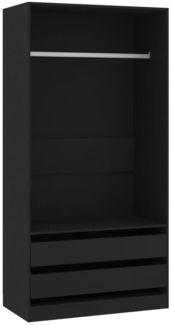 vidaXL Kleiderschrank Schwarz 100×50×200 cm Spanplatte [800604]