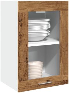 vidaXL Hängeschrank Glas Altholz-Optik 40x31x60 cm Holzwerkstoff 856098