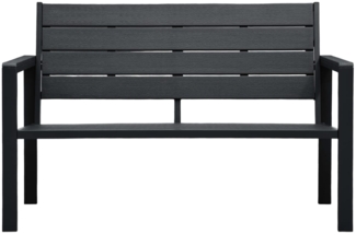 vidaXL Gartenbank 120 cm HDPE Schwarz Holz-Optik 47878