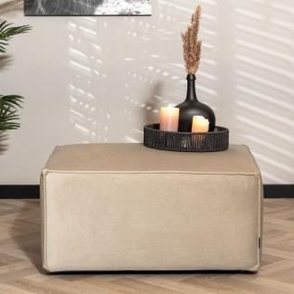 Bronx71 Samt Hocker Memphis rechteckig beige