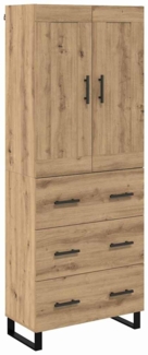 vidaXL Highboard Artisan-Eiche 69,5 x 34 x 180 cm Holzwerkstoff 3415950