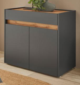 Schuhschrank Center in grau matt und Eiche Wotan 80 cm