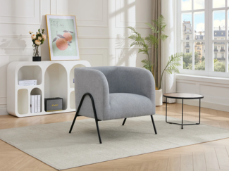 Vente-unique - Sessel - Stoff - Grau - BLINODA