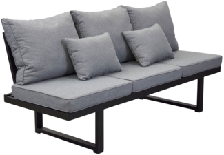 SONDRINO Multifunktionssofa, Kissen Salz+Pfeffer, Alugestell schwarz