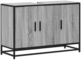 vidaXL Waschbeckenunterschrank Grau Sonoma 90x33x60 cm Holzwerkstoff 849272