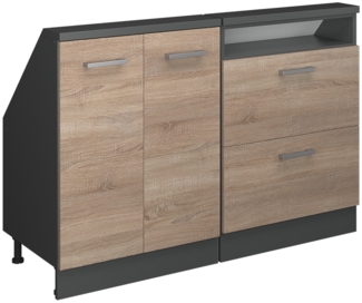 Küchenschrank für Dachschrägen R-Line Sonoma 120 cm 2er Set Vicco