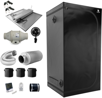 Growbox Komplett Set Classic L - für 3 Pflanzen, 100 x 100 x 200 cm, 240W LED