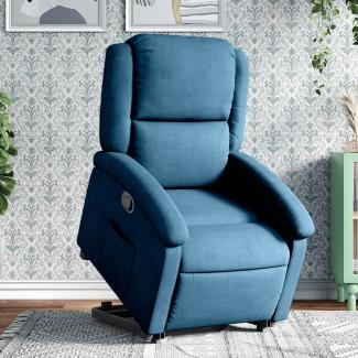 vidaXL Relaxsessel mit Aufstehhilfe Blau Samt 3204310