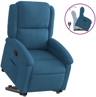vidaXL Relaxsessel mit Aufstehhilfe Blau Samt 3204310