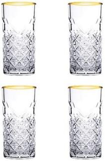 Timeless Raki Gold 180cc 4er Cocktailglas 450ml Golden Touch Gläser-Set