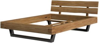 skølm 'Hervar' Bettgestell-Balken 140x200 cm, aus Eiche Massivholz, 2 Streben, mit Metallkufen