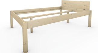 Pfostenbett Massivholzbett (Fichte) "Daybett" 140 x 220 cm 58 cm Holzbett 300kg