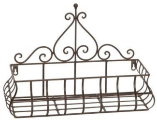 finehomegarden Blumenkasten Wandkorb Metall Pflanzkorb Blumenampel Wanddeko 44x30cm H18cm (1 St), Metallkorb dunkelbraun Korb Garten / Paket