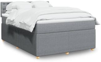 vidaXL Boxspringbett mit Matratze Hellgrau 140x200 cm Stoff 3289793