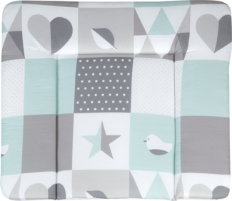 roba Wickelauflage 'Happy Patch' mint - weiche Wickelunterlage 85 x 75 cm