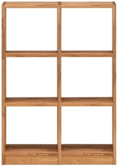 Home affaire Regalelement Ecko, aus schönem massivem Wildeichenholz, Breite 91,5 cm, mit 6 Fächern