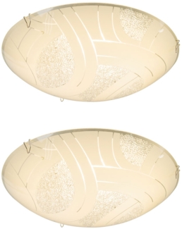 2er Set LED Kristall Deckenleuchte, Chrom, Glas, 25 cm